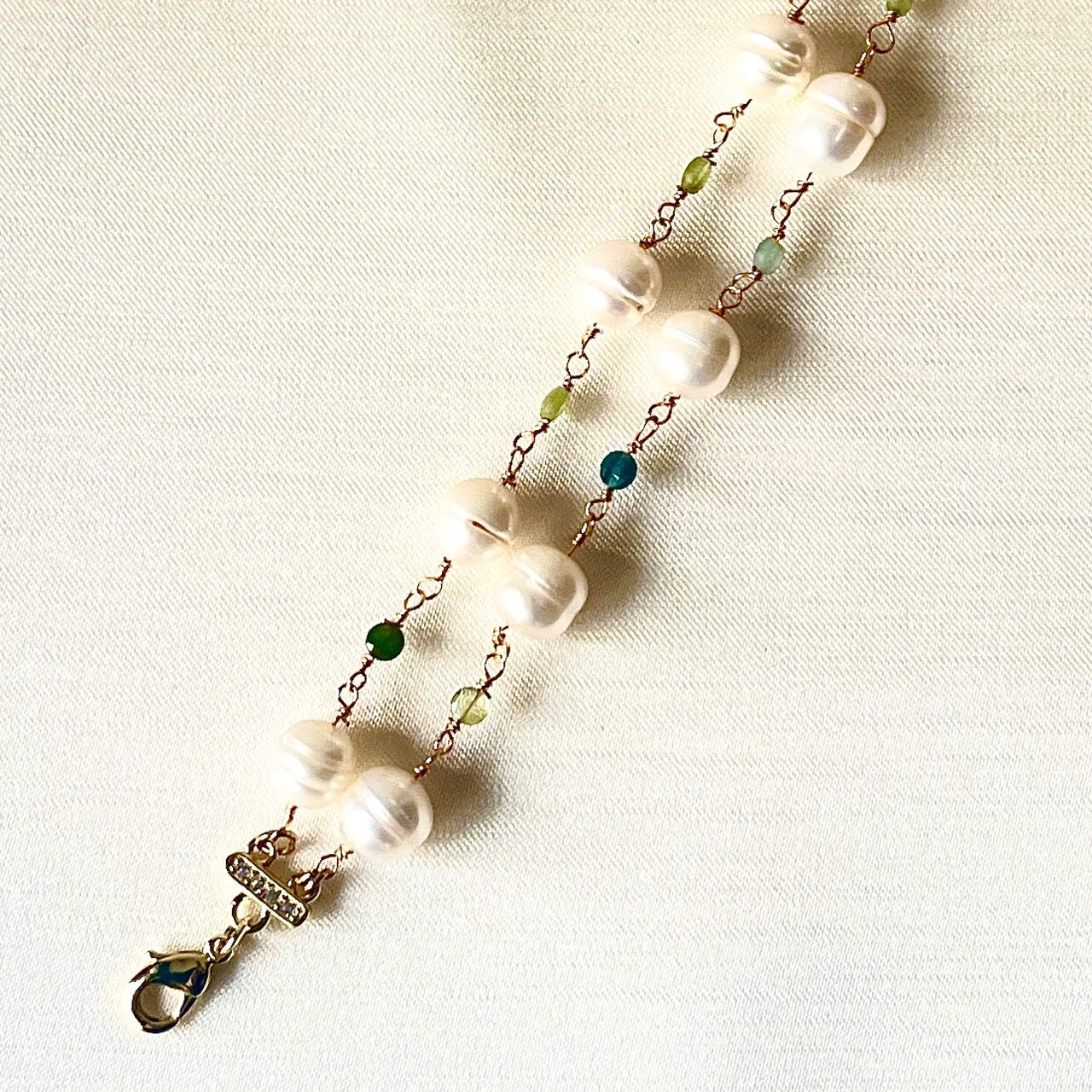 Jewel Treatzz Shell Pearls 2 Line Fashion Bracelet
