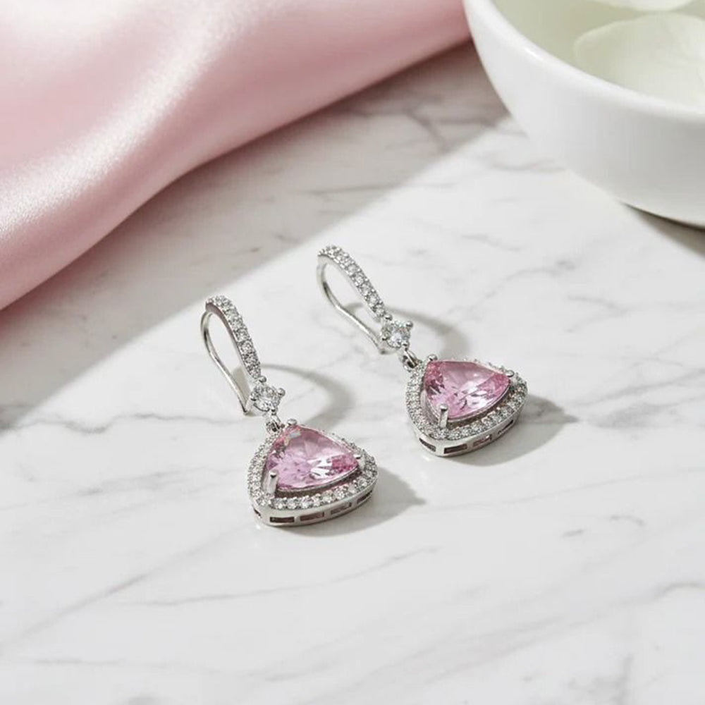 Jewel Treatzz Elegant Triangle Hook American Daimond Dangler Earrings (Pack of 10)