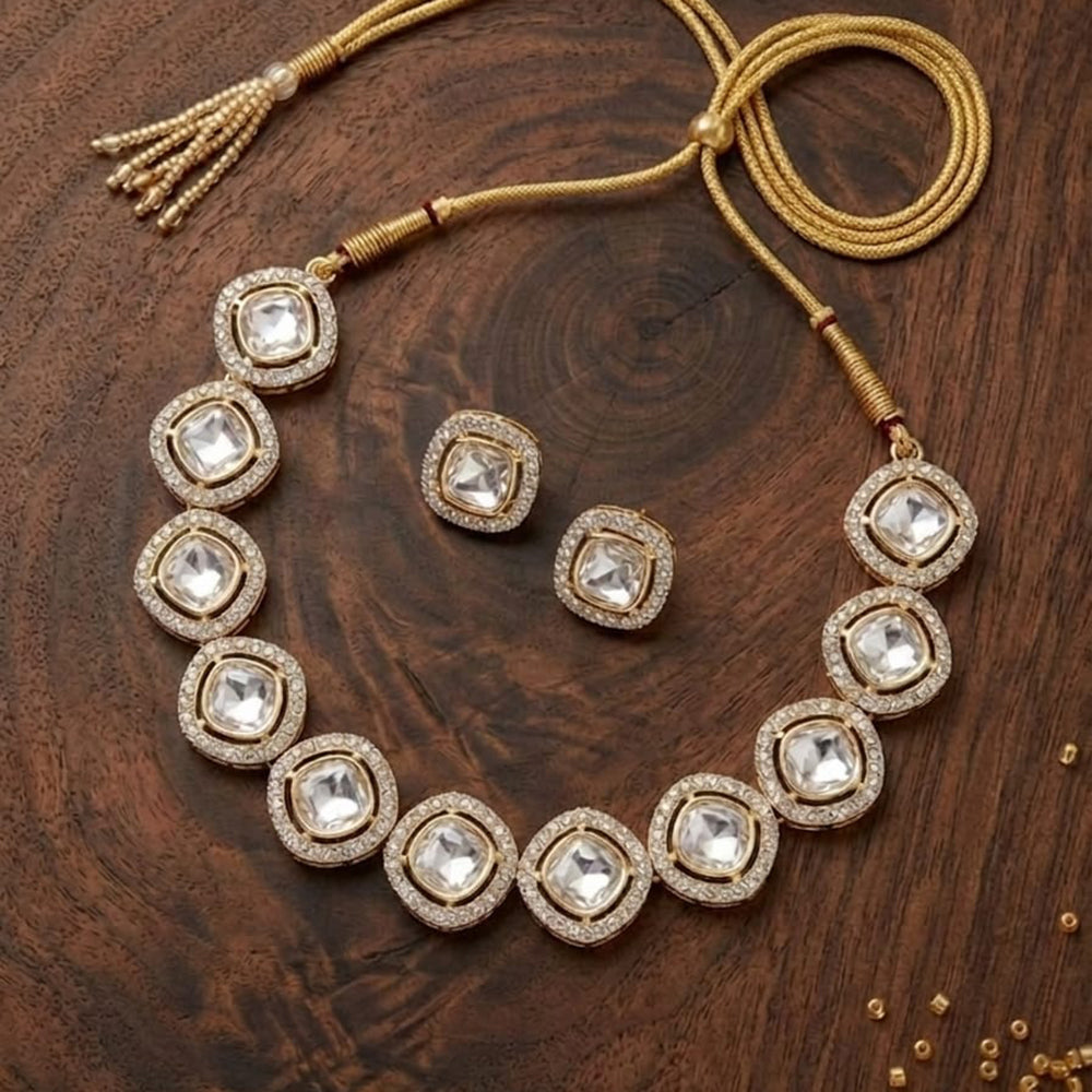 Naitika Arts Royal Kundan Stone And Austrian Stone Necklace Set (Pack of 3)