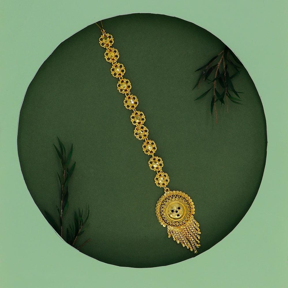 Mahavir Dye Gold Plated Maangtikka