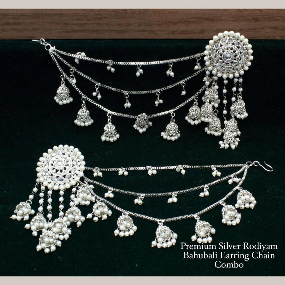 Shree Chamunda Jewellers Gold Plated Crystal Stone And Beads Kanchain Jhumki Earrings