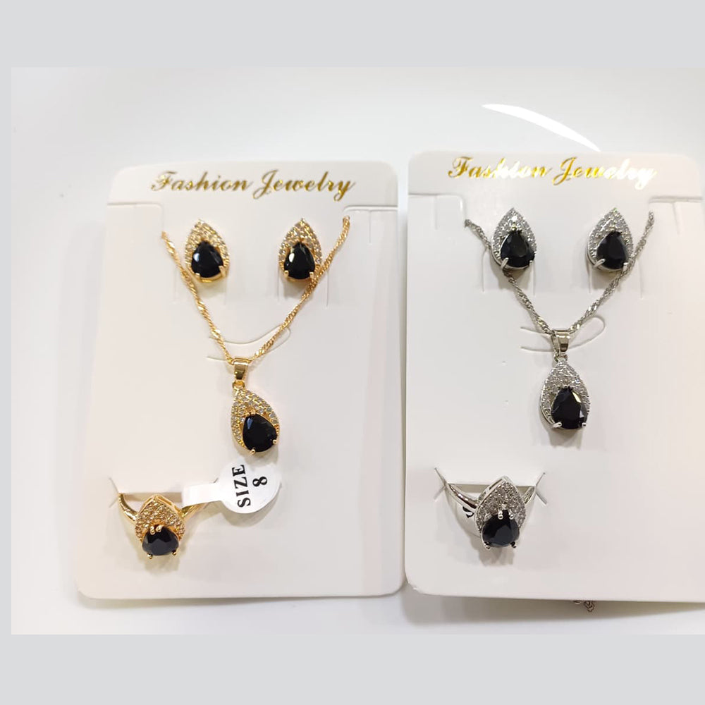 Tarohi Jewels Crystal Stone Chain Pendant Set