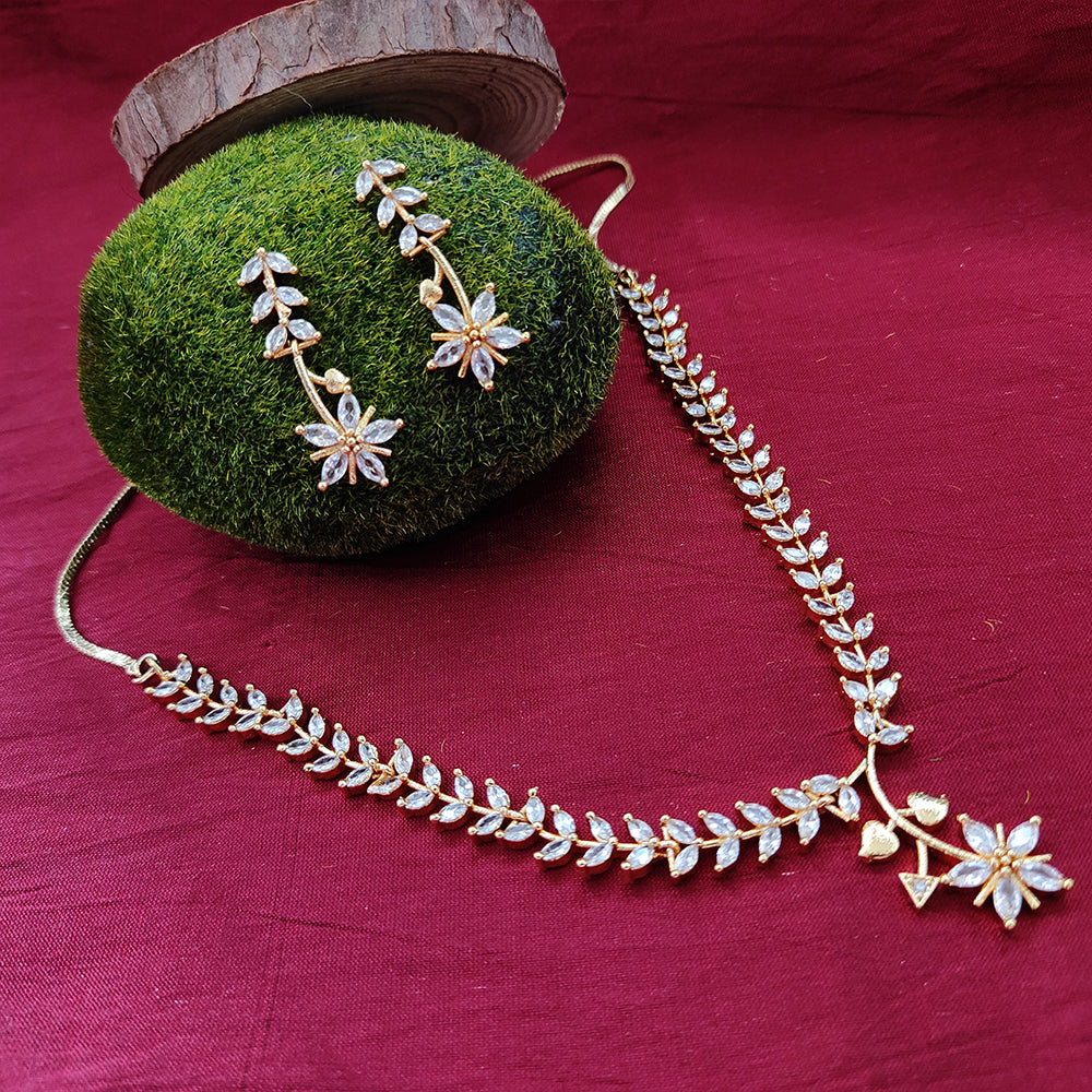 Darshana Jewels Gold Plated AD Necklace Set