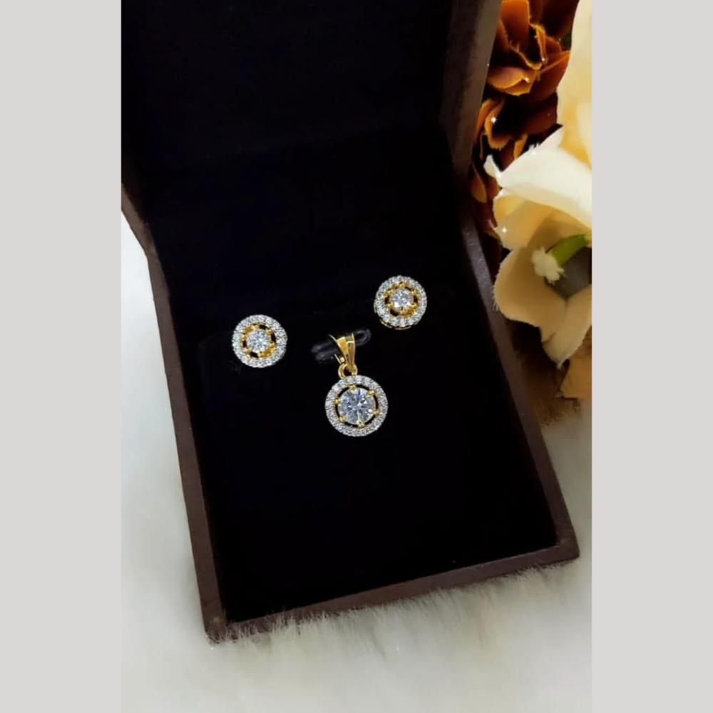 Aamrapali Elegant Round Shape Austrian Stone Pendant Set