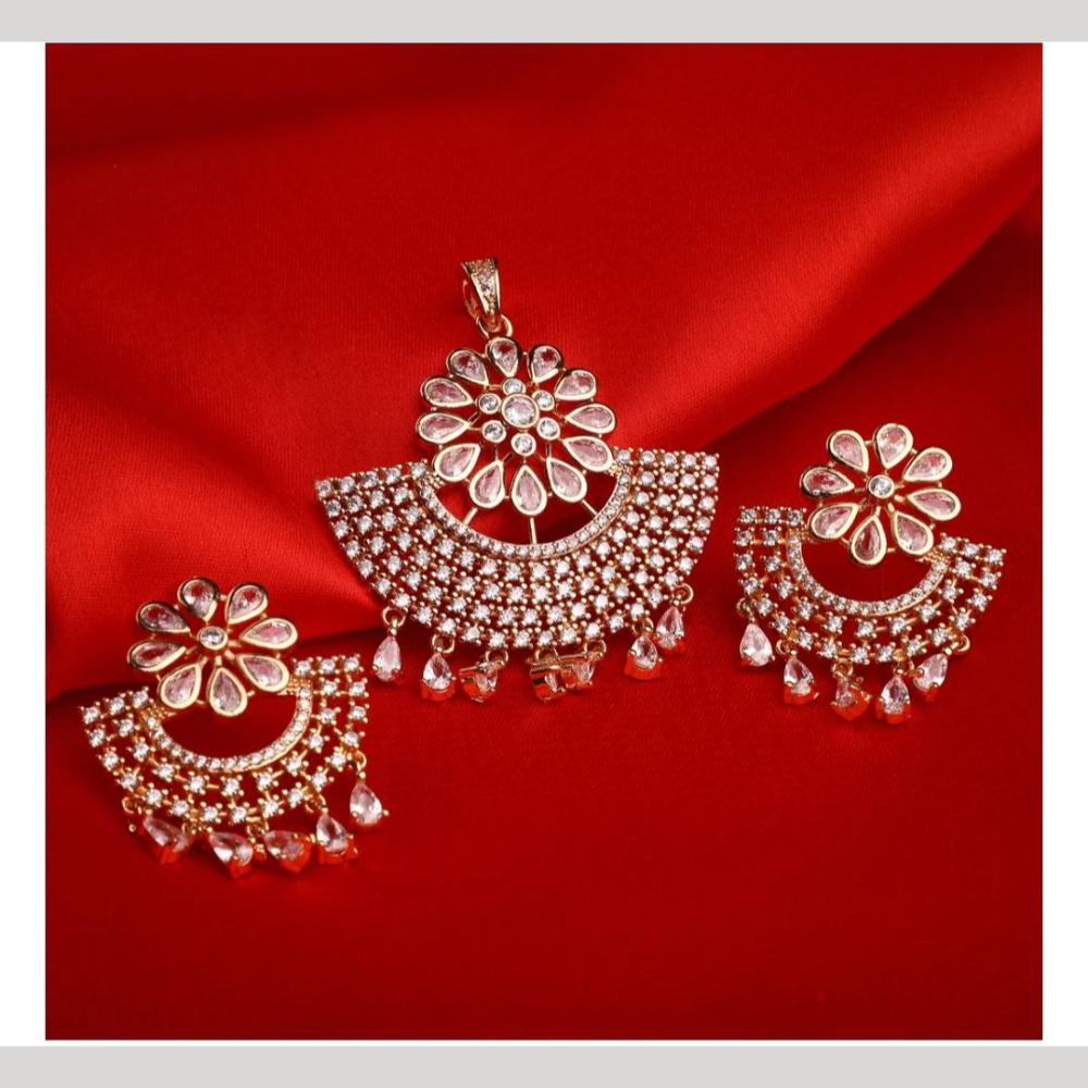 Aamrapali Elegant Crystal And Austrian Stone Pendant Set