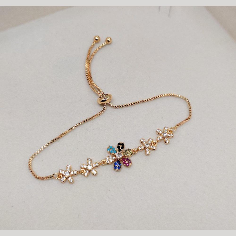 Aamrapali Stylish Multi-Color Austrian Stones Adjustable Bracelet