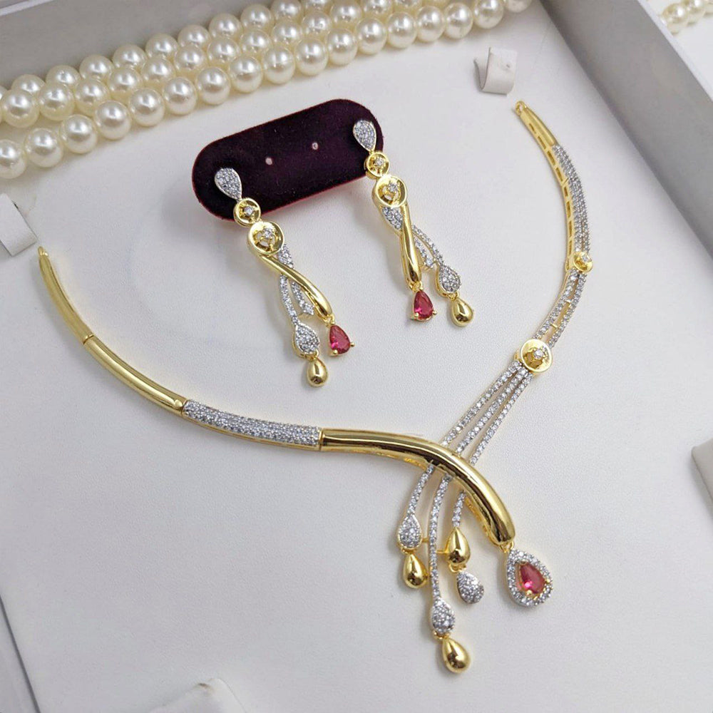 Aamrapali Glamorous Crystal And Austrian Stone Necklace Set