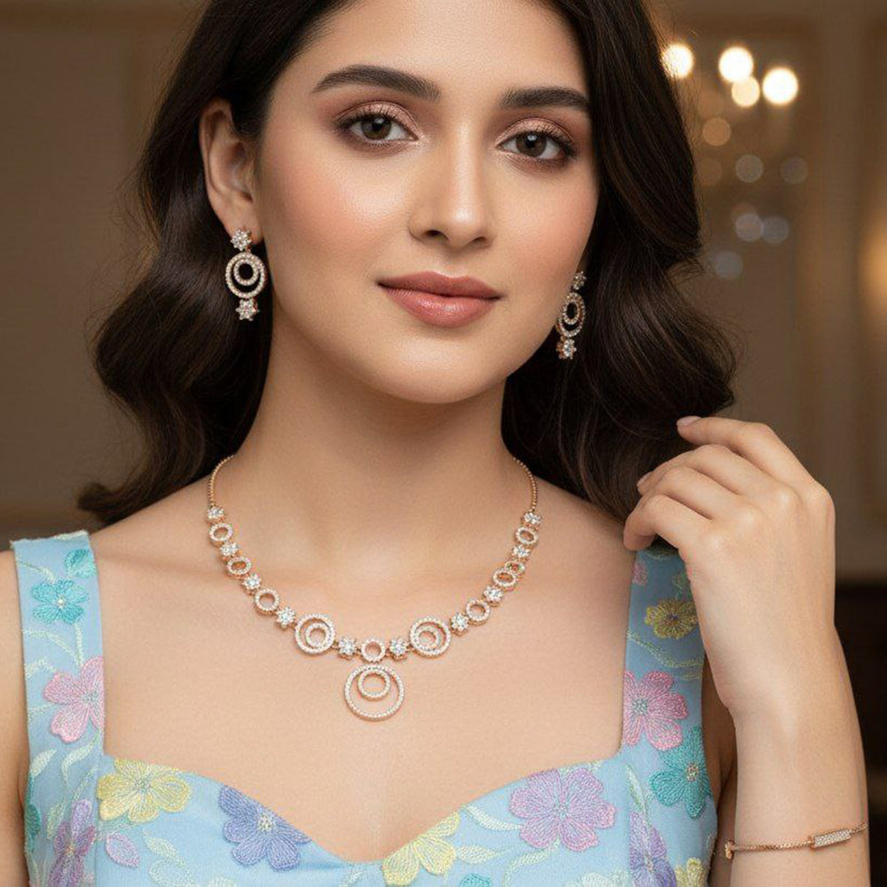 Aamrapali Shimmer Austrian Stone Necklace Set