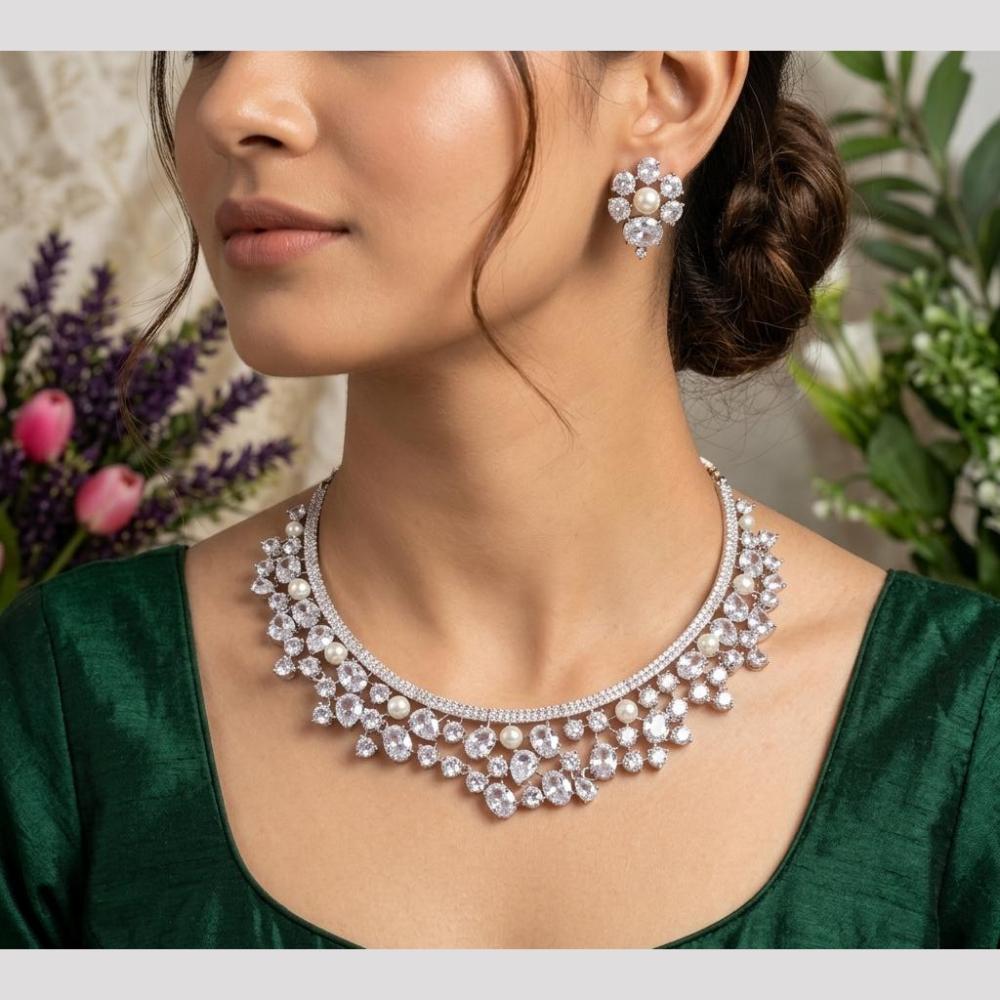 Aamrapali Luxe American Daimond And Austrian Necklace Set