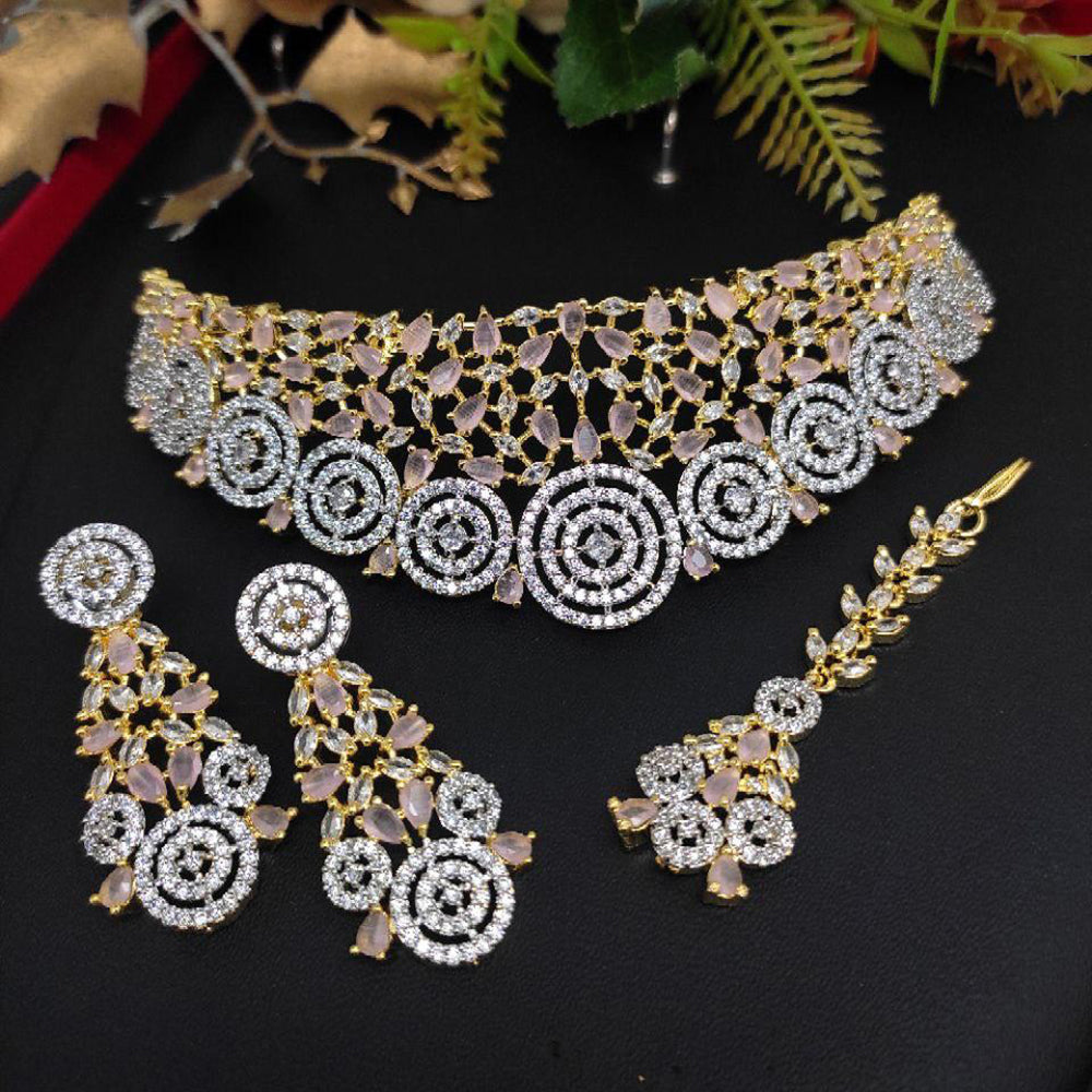 Aamrapali Exclusive American Daimond Choker Necklace Set