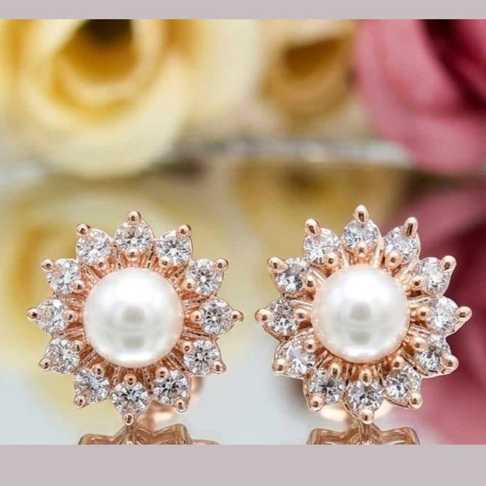 Aamrapali Austrian Stone And Pearl Studs Earrings