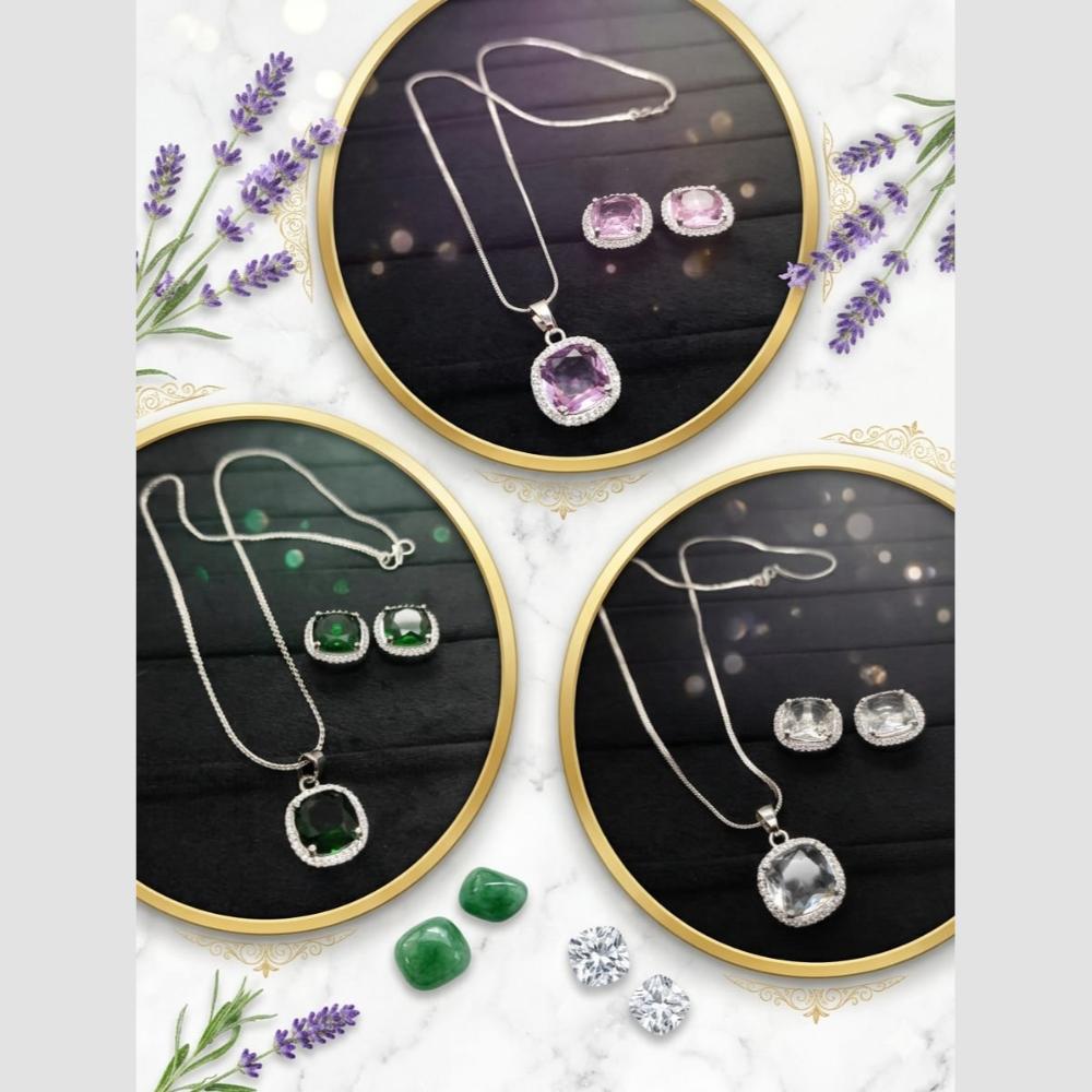 Aamrapali Classic American Daimond Chain Pendant Set