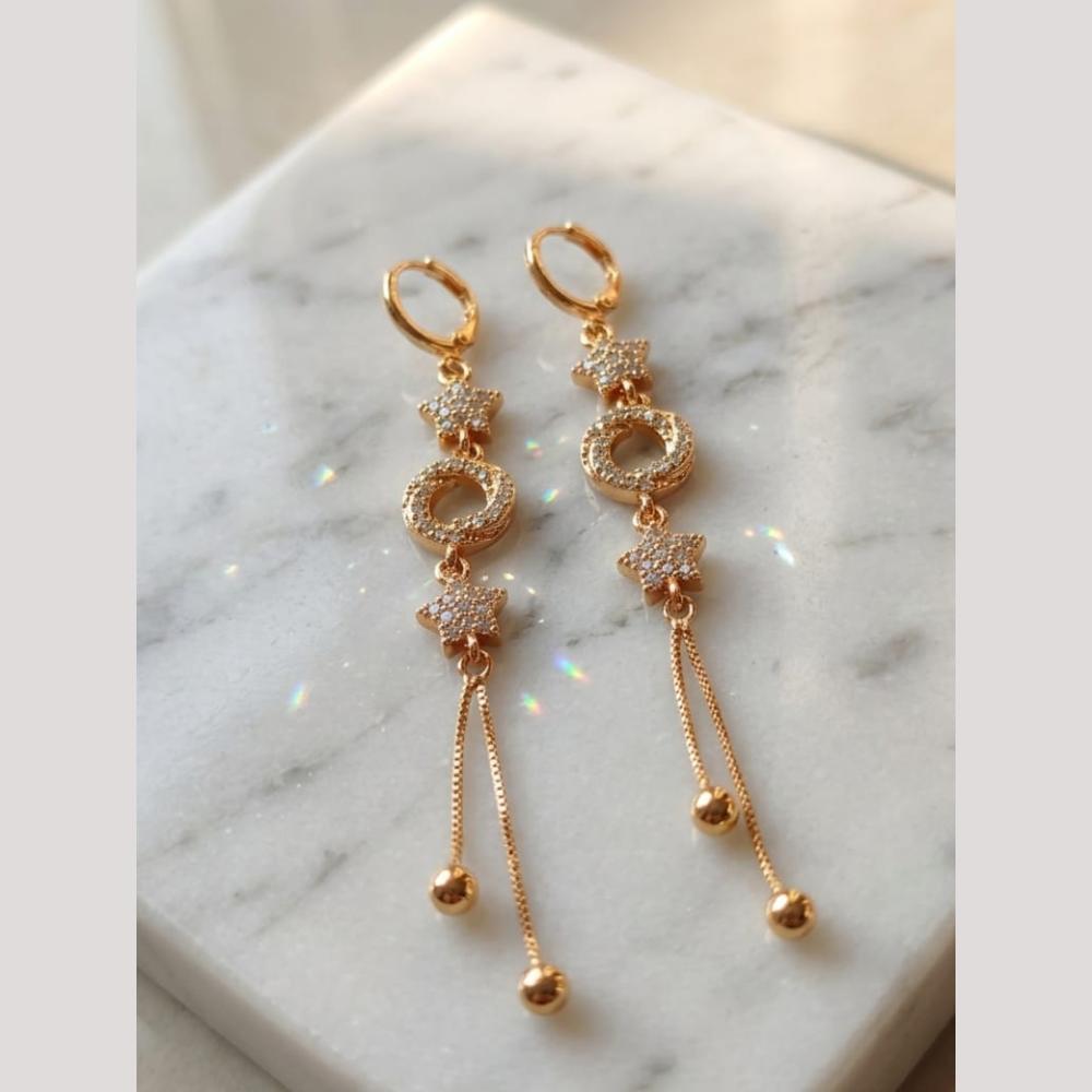 Aamrapali Modern Minimalist Austrian Stone Dangler Bali Earrings