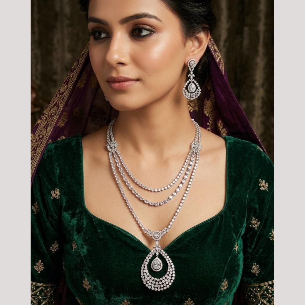 Aamrapali Grand Look American Diamond Elegant Necklace Set for Women