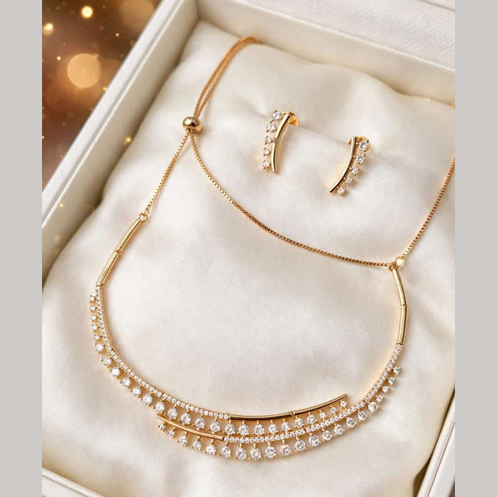 Aamrapali Modern Minimalist Austrian Stone Designer Necklace Set
