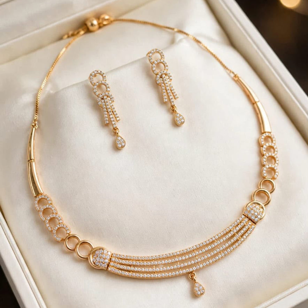Aamrapali Modern Minimalist Austrian Stone Designer Necklace Set