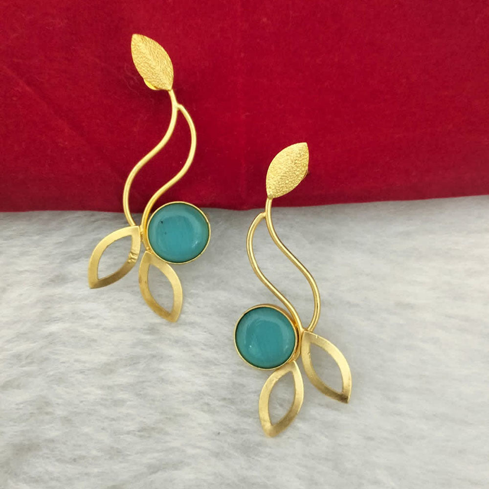 Marudhar Creations Gold Plated Matte Finish Dangler Earrings