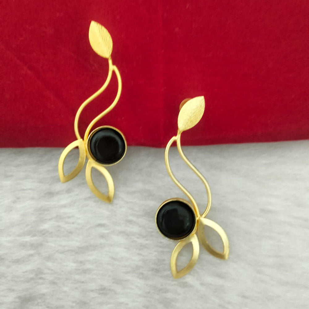 Marudhar Creations Gold Plated Matte Finish Dangler Earrings