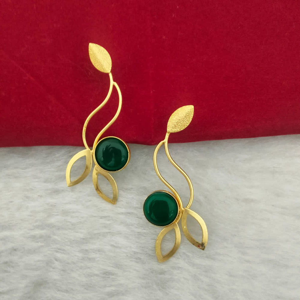 Marudhar Creations Gold Plated Matte Finish Dangler Earrings