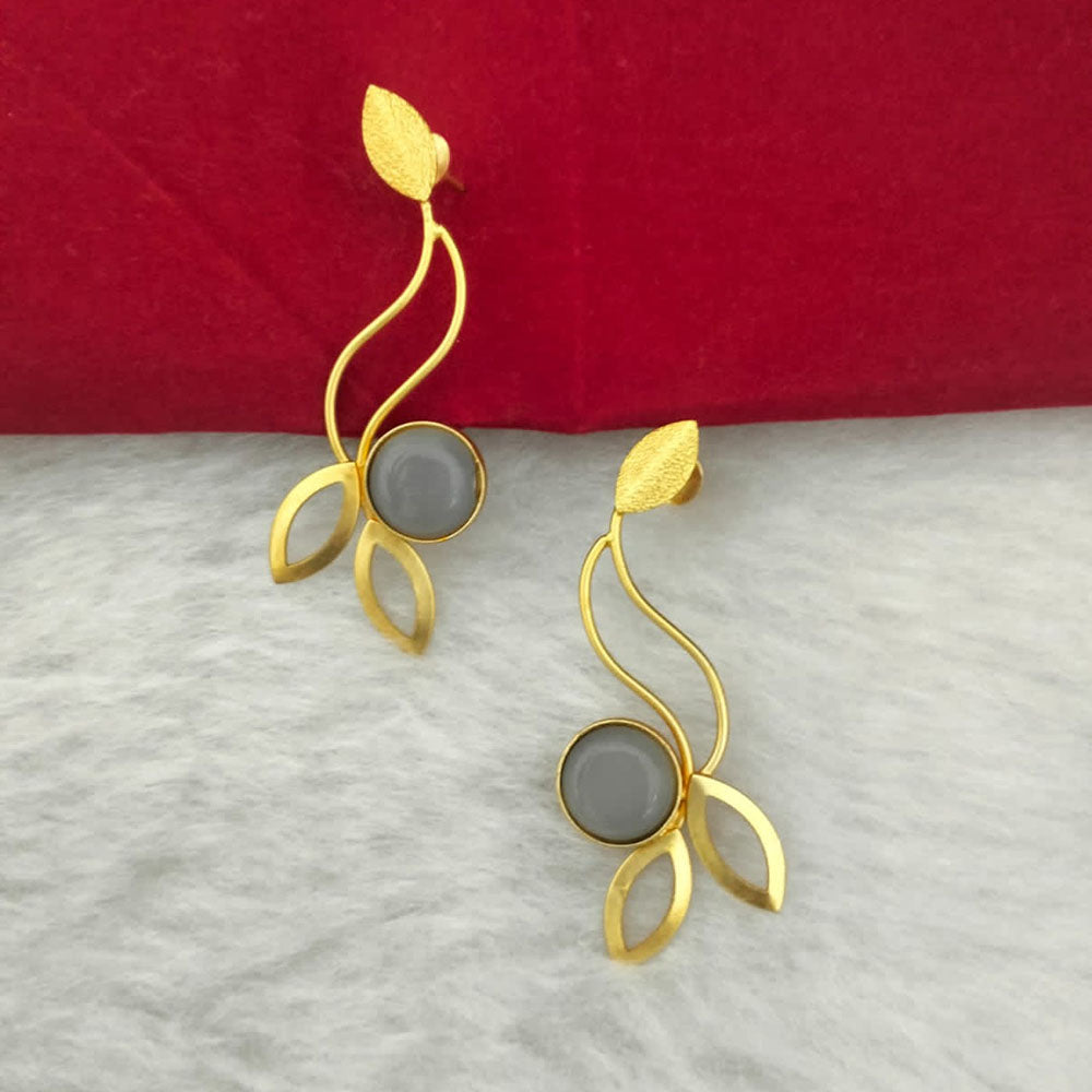Marudhar Creations Gold Plated Matte Finish Dangler Earrings