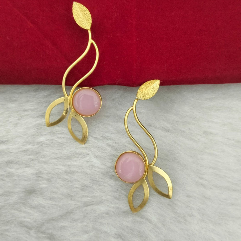 Marudhar Creations Gold Plated Matte Finish Dangler Earrings