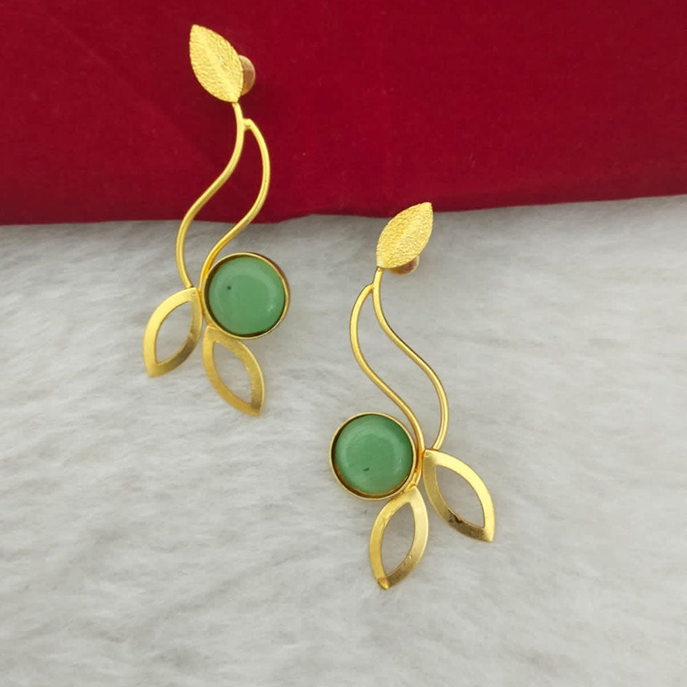 Marudhar Creations Gold Plated Matte Finish Dangler Earrings