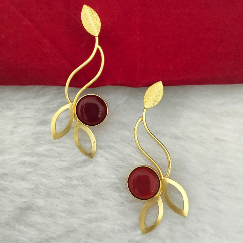 Marudhar Creations Gold Plated Matte Finish Dangler Earrings