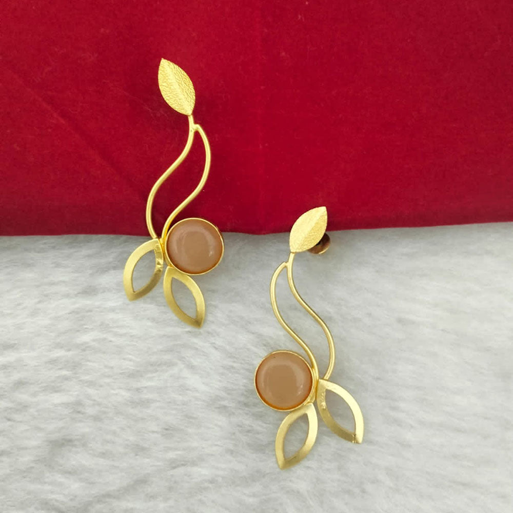Marudhar Creations Gold Plated Matte Finish Dangler Earrings