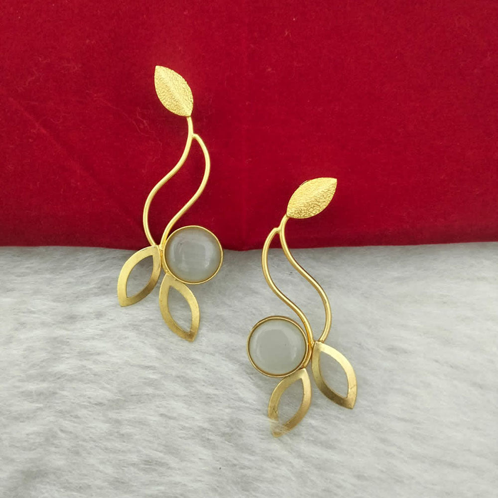 Marudhar Creations Gold Plated Matte Finish Dangler Earrings