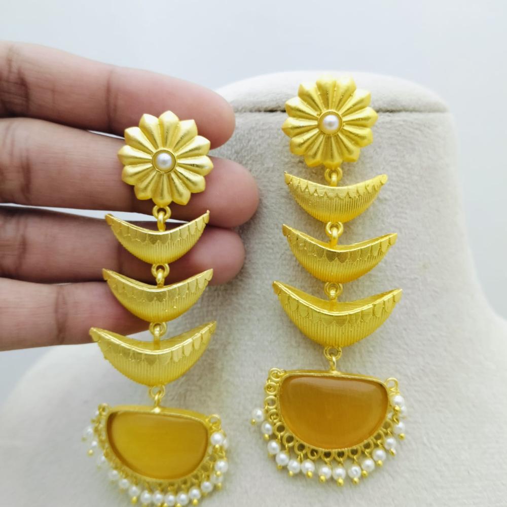 Marudhar Creations Ethereal Tiered Crescent Earrings