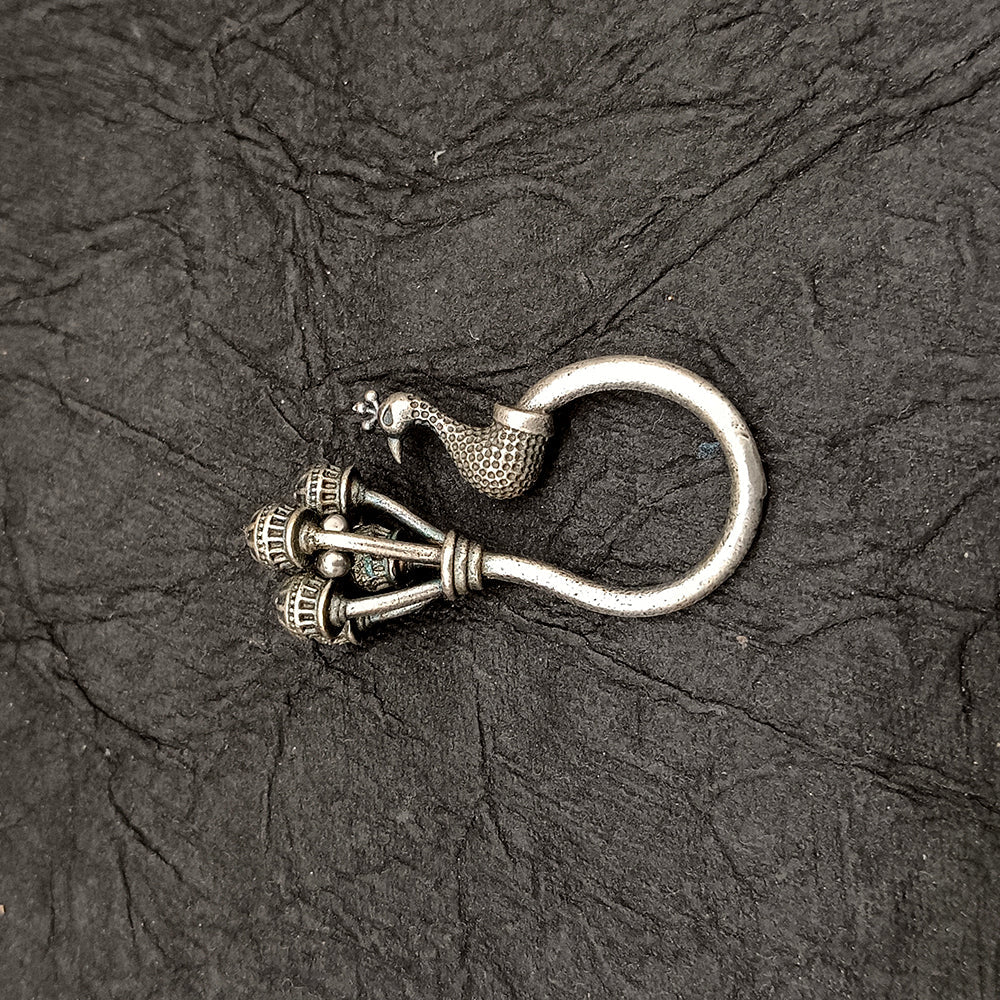 Deep Jewell Oxidised Plated Peacock Adjustable Ring