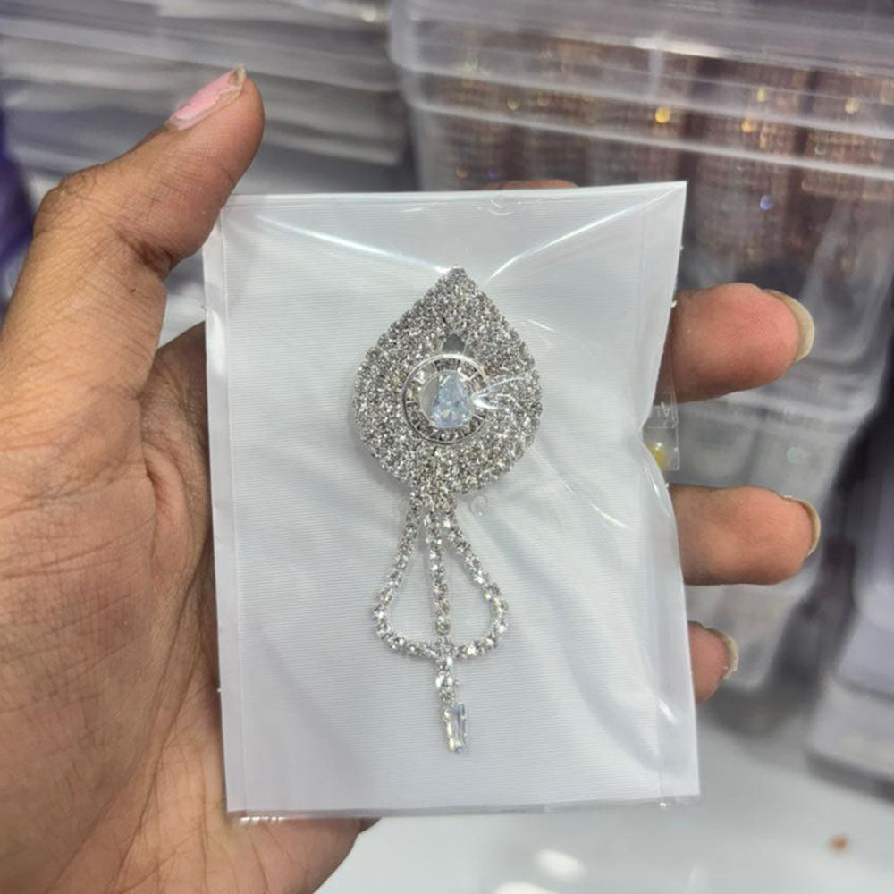 Abhinandan Glam Austrian Stone Wedding Wear Brooch