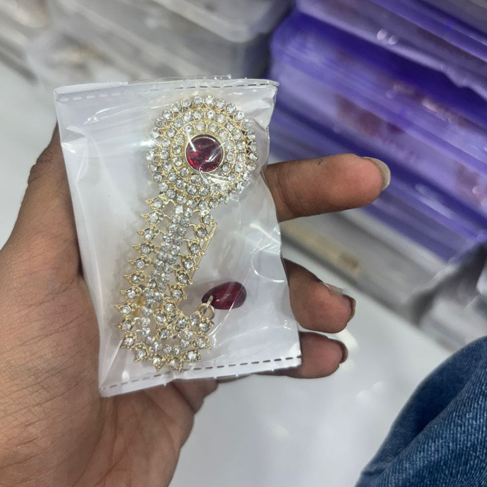 Abhinandan Glam Austrian Stone Wedding Wear Brooch