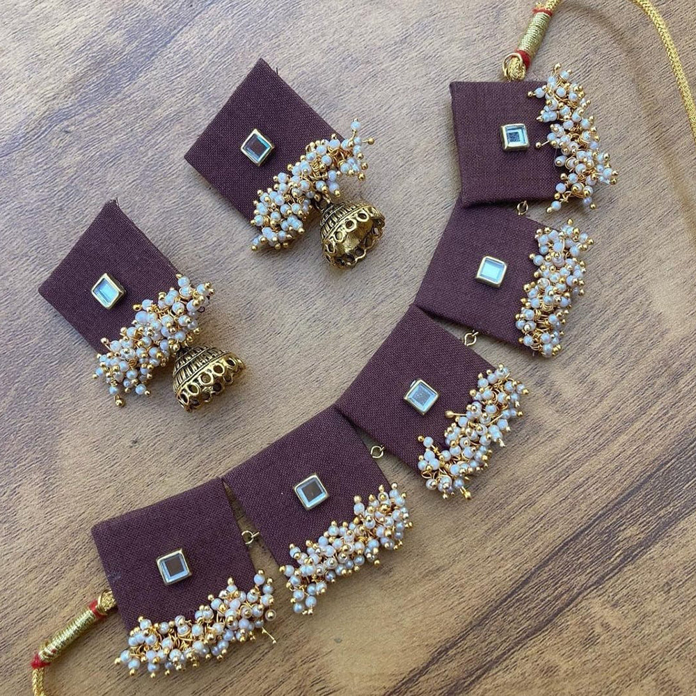 Handmade For Her Gold Plated Pearl Handmade Necklace Set