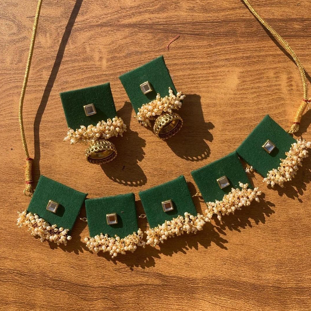 Handmade For Her Gold Plated Pearl Handmade Necklace Set