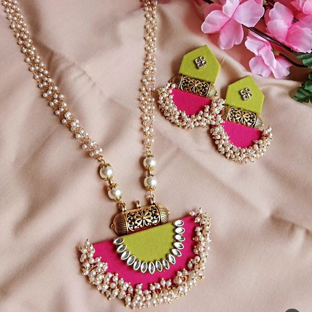 Bajana Lifestyle Handmade Pearls Long Necklace Set