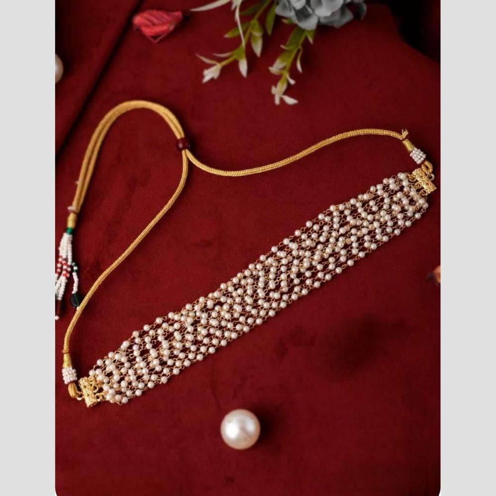 Handmade For Her Handmade Multi-Layer Pearl Choker Necklace | Traditional Ethnic Bridal Jewelry for Women