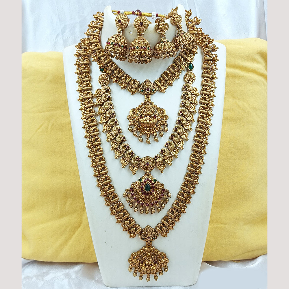 Joyful Jewel Art Matte Gold Plated Pota Stone Necklace Combo