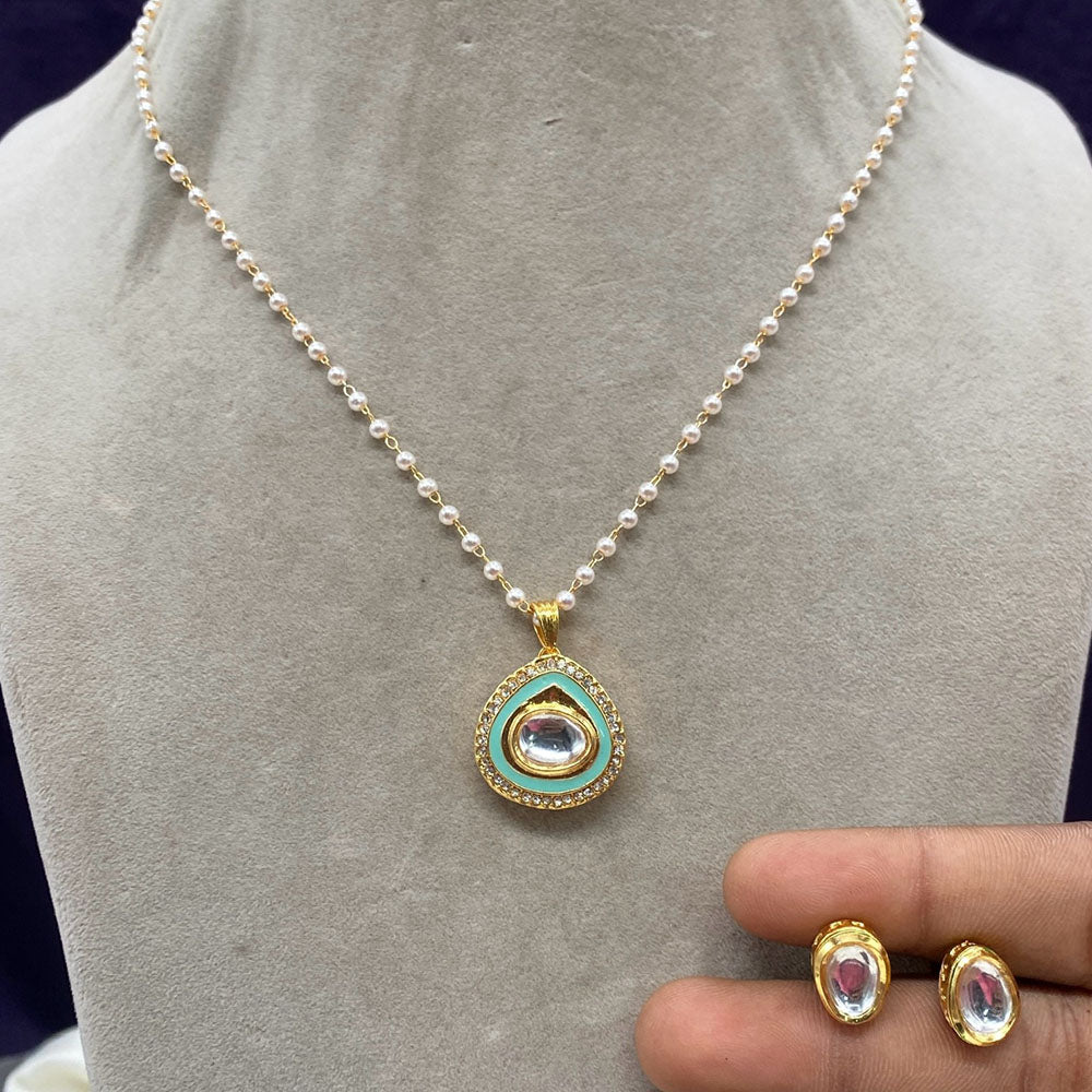 Amoliya Jewels Gold Plated Pearl Necklace Set