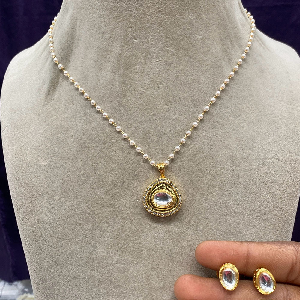 Amoliya Jewels Gold Plated Pearl Necklace Set