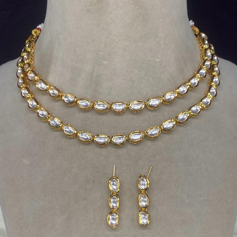 Amoliya Jewels Gold Plated Kundan Necklace Set