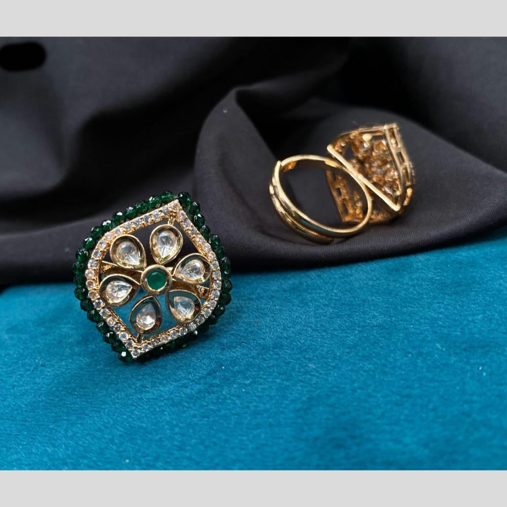 Amoliya Jewels Gold Plated Kundan Stone Rings