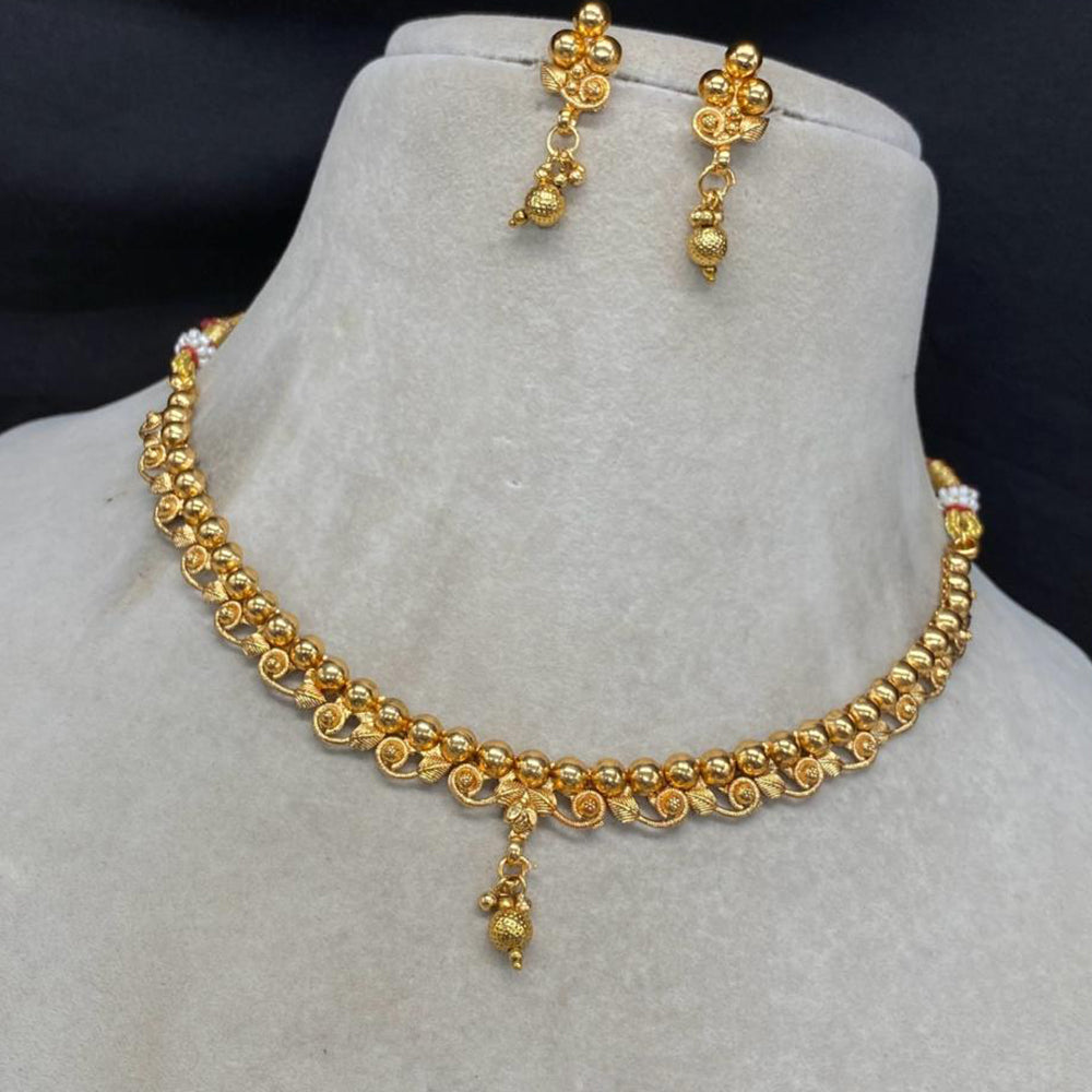 Amoliya Jewels Gold Plated Pearl Necklace Set
