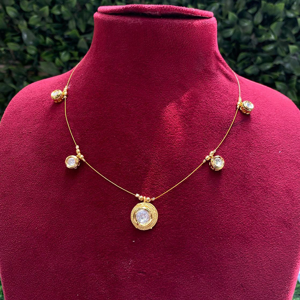 Amoliya Jewels Traditional Gold-Plated Kundan Necklace