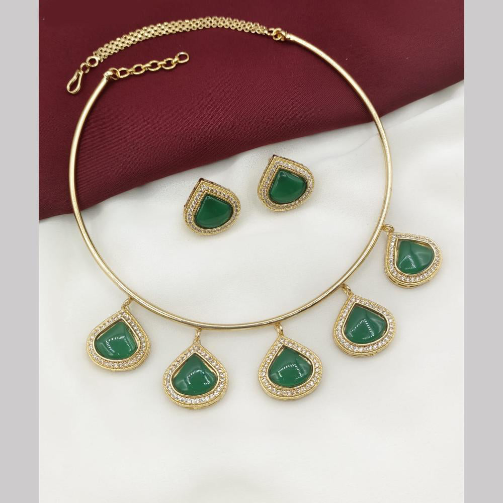 Amoliya Jewels Traditional Gold-Plated Pota Necklace Set