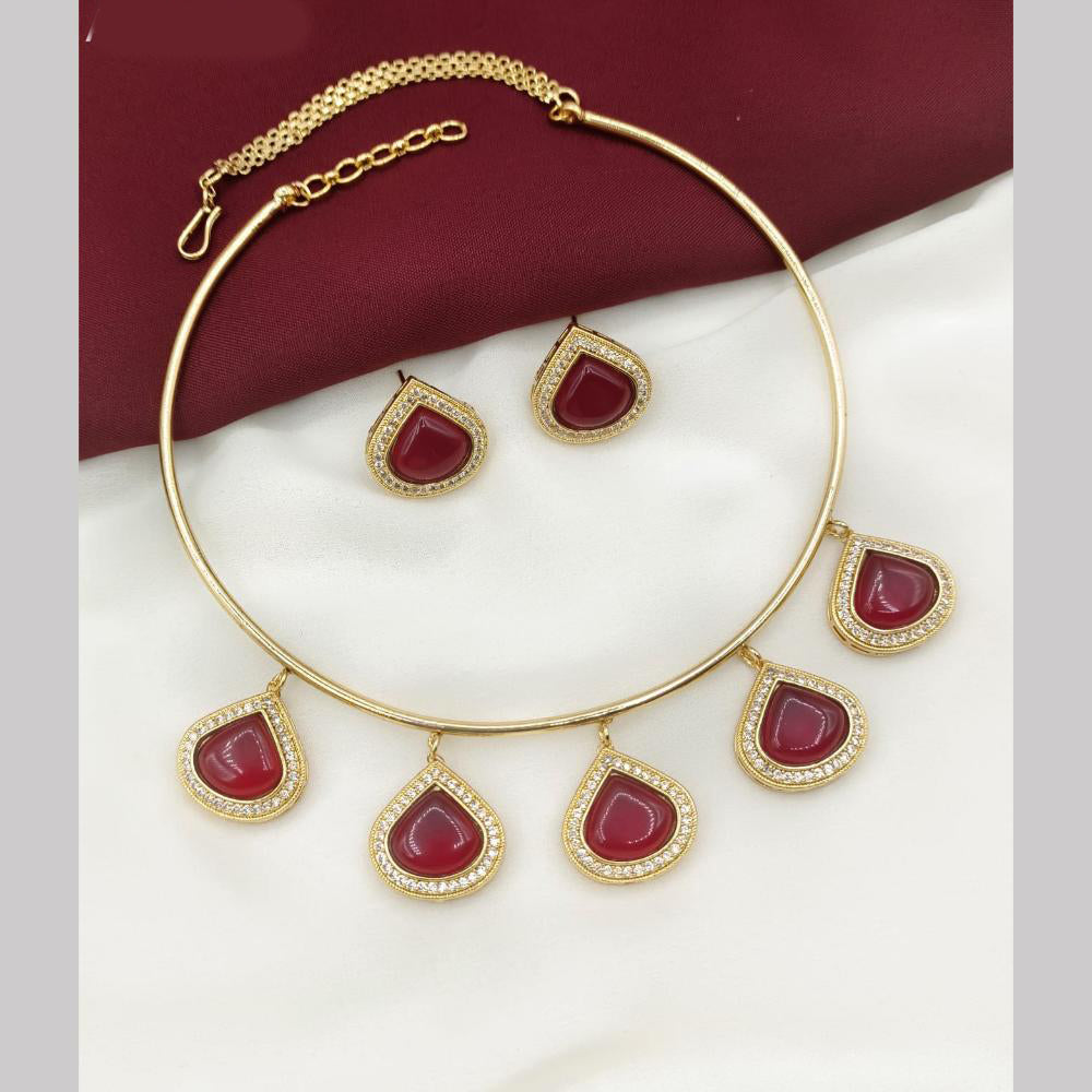 Amoliya Jewels Traditional Gold-Plated Pota Necklace Set
