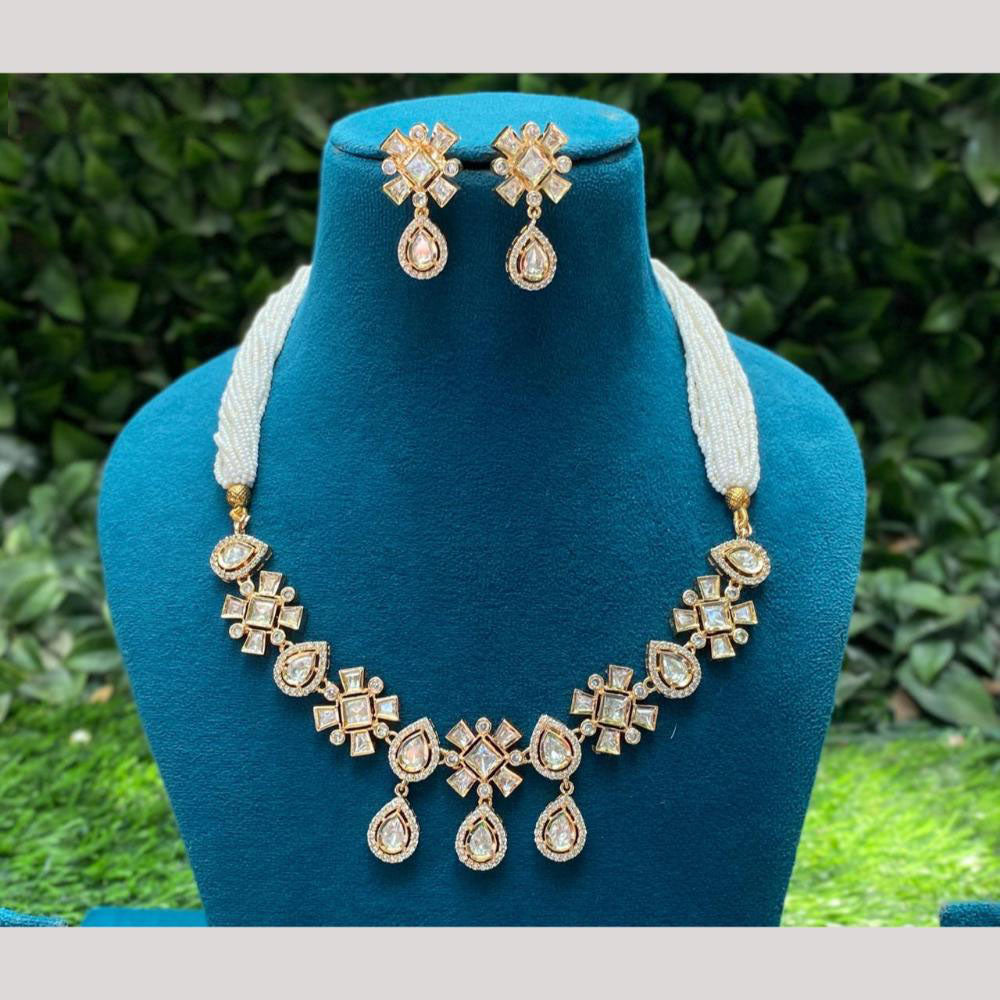 Amoliya Jewels Regal Reflections Kundan And Pearls Necklace Set