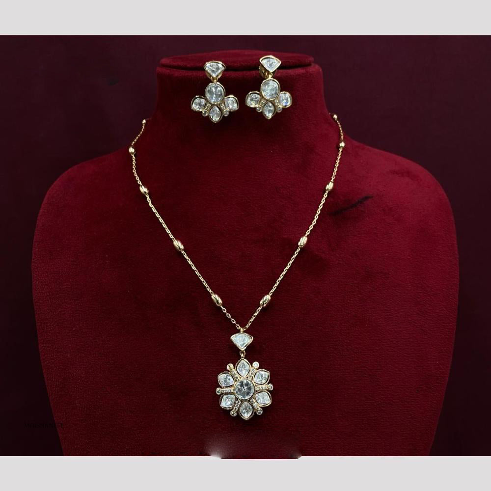 Amoliya Jewels Royal Polki Kundan Chain Pendant Set