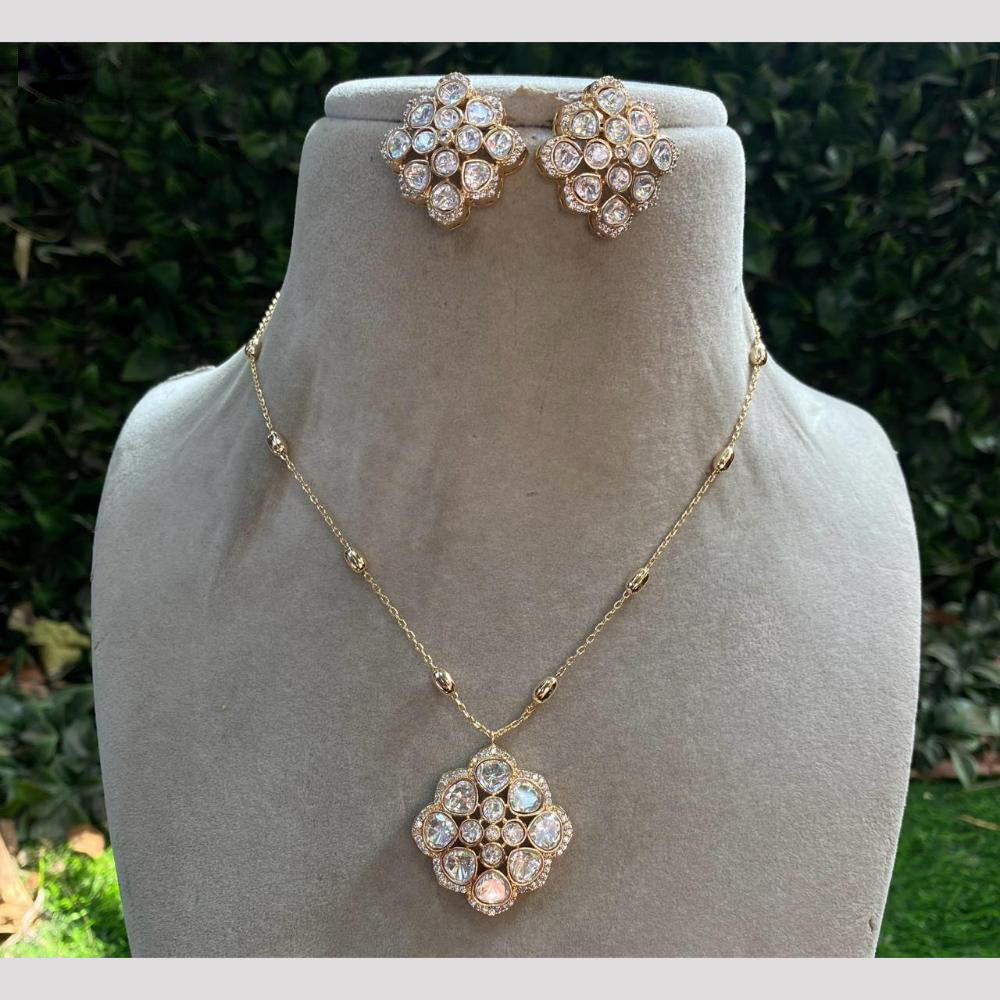 Amoliya Jewels Royal Polki Kundan Chain Pendant Set