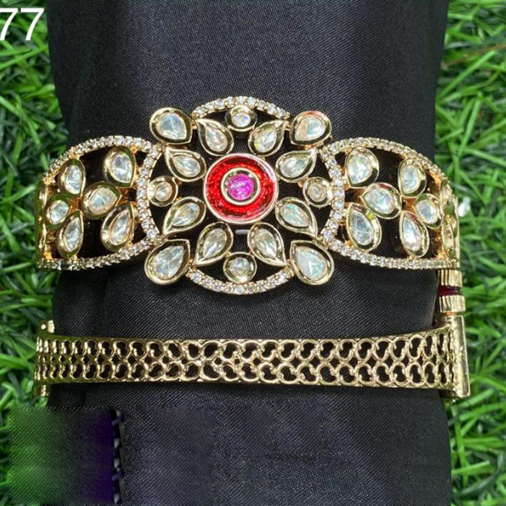 Amoliya Jewels Gold Plated Kundan Stone Kada